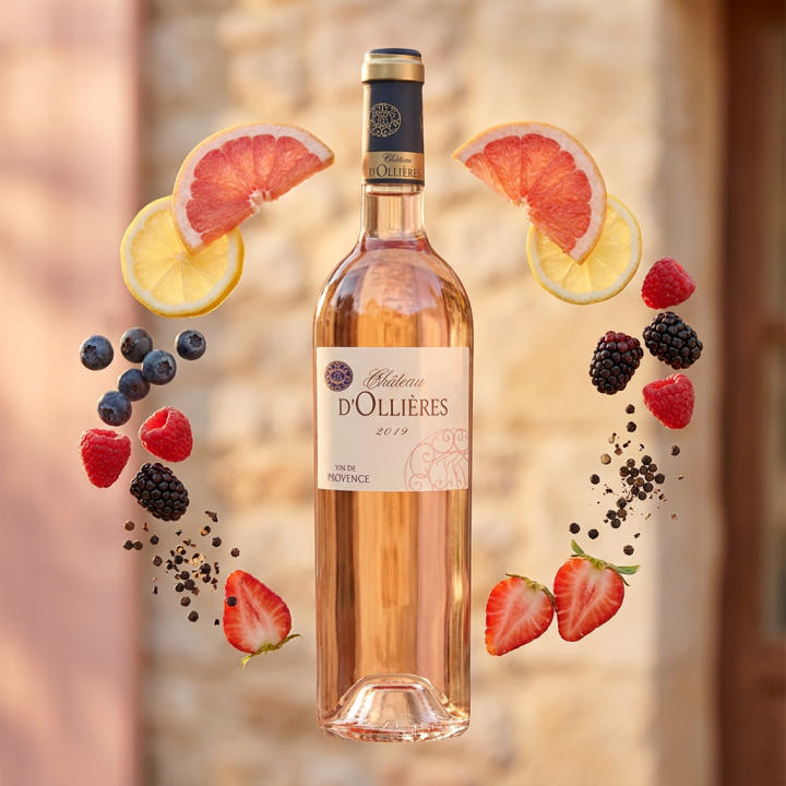 Productfoto van Chateau d'Ollières, rosé in het assortiment van De Proeverij